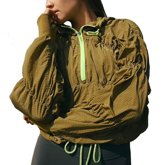 NWT Free People FP Movement Light Packer Hike Pullover Jacket Martini Green XS - Picture 2 of 13